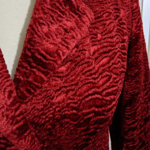 SOLD Vintage Coat Italian Red Velvet FIRM PRICE - Picture 3 of 9